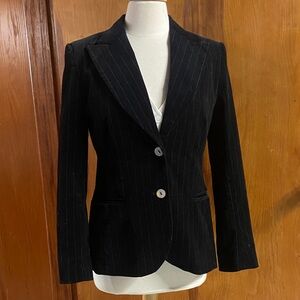 H&M Black Pin Striped Blazer 10 Velvet Chic versatile